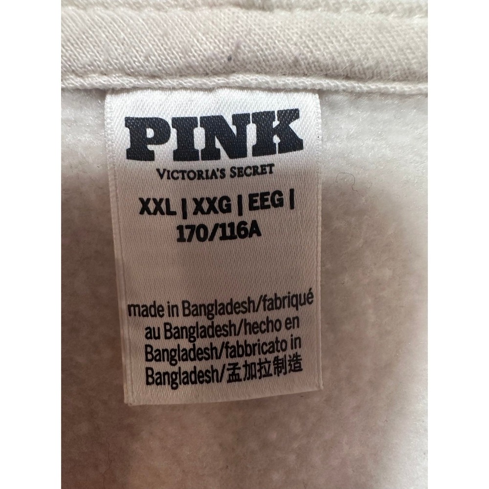 Victoria's Secret PINK ivory/ white Shell Campus Zip Up Hoodie, long sleeve, XXL - Picture 2 of 9